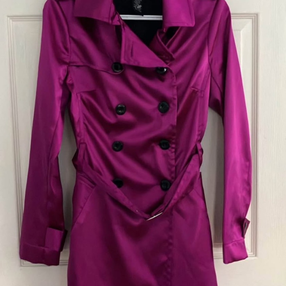 Rampage Magenta Double-Breasted Coat